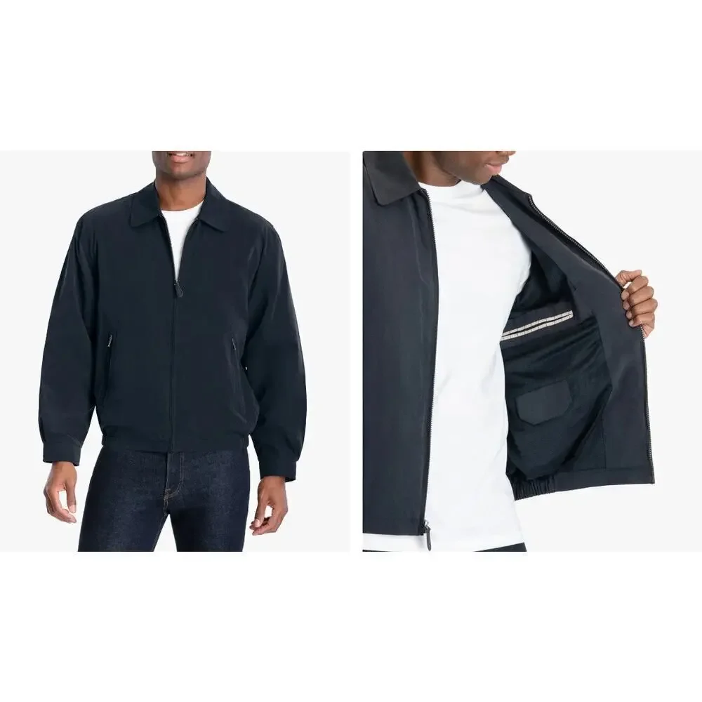 NEW London Fog Tall Men's 3XL Auburn Lightweight Golf Jacket Navy Blue